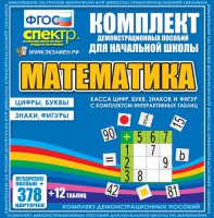 Динамические раздаточные пособия. Математика (карточки). Касса цифр, букв, знаков и фигур с набором интерактивных таблиц. - fgospostavki.ru - Александров