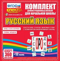 Динамические раздаточные пособия. Русский язык (комплект демонстрационных материалов). Касса букв, слогов, звуковых схем с набором интерактивных таблиц. - fgospostavki.ru - Александров