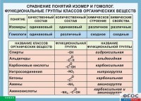 Таблица. Сравнение понятий изомер и гомолог. Функциональные группы классов органических веществ. - fgospostavki.ru - Александров
