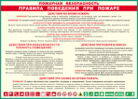 Таблица "Пожарная безопасность. Правила поведения при пожаре" (100х140 сантиметров, винил) - fgospostavki.ru - Александров