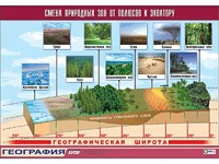 Таблица демонстрационная "Смена природных зон от полюсов к экватору" (винил 70*100) - fgospostavki.ru - Александров
