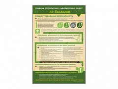 Стенд "Правила выполнения лабораторных работ по биологии" Вариант 1 - fgospostavki.ru - Александров