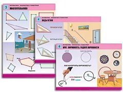 Комплект таблиц "Математика. Знакомство с геометрией" (6 таблиц, формат А1, ламинированные) - fgospostavki.ru - Александров