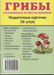 Раздаточные карточки "Грибы съедобные и не съедобные" - fgospostavki.ru - Александров