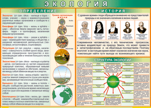 Таблица "Экология. Определения и история" (100х140 сантиметров, винил) - fgospostavki.ru - Александров