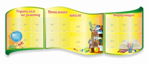 Стенд "Начальная школа" резной из 3-х частей - fgospostavki.ru - Александров