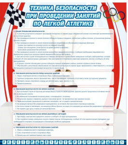 Стенд "Техника безопасности занятий по легкой атлетике" - fgospostavki.ru - Александров