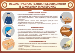 Стенд "Общие правила техники безопасности в школьных мастерских" - fgospostavki.ru - Александров