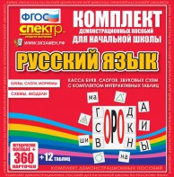 Динамические раздаточные пособия. Русский язык (комплект демонстрационных материалов). Касса букв, слогов, звуковых схем с набором интерактивных таблиц. - fgospostavki.ru - Александров
