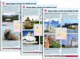 Комплект таблиц по географии "Уникальные объекты Европейской части России" раздаточные (цветные, ламинированные, А4, 12 штук) - fgospostavki.ru - Александров