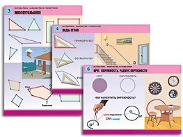 Комплект таблиц "Математика. Знакомство с геометрией" (6 таблиц, формат А1, ламинированные) - fgospostavki.ru - Александров