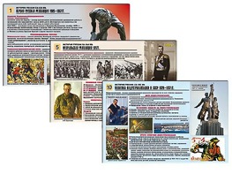 Комплект таблиц по истории "История России XX - XXI вв." раздаточные (цветные, ламинированные, А4, 12 штук) - fgospostavki.ru - Александров