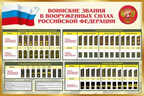 Стенд "Воинские звания в вооруженных силах РФ" - fgospostavki.ru - Александров